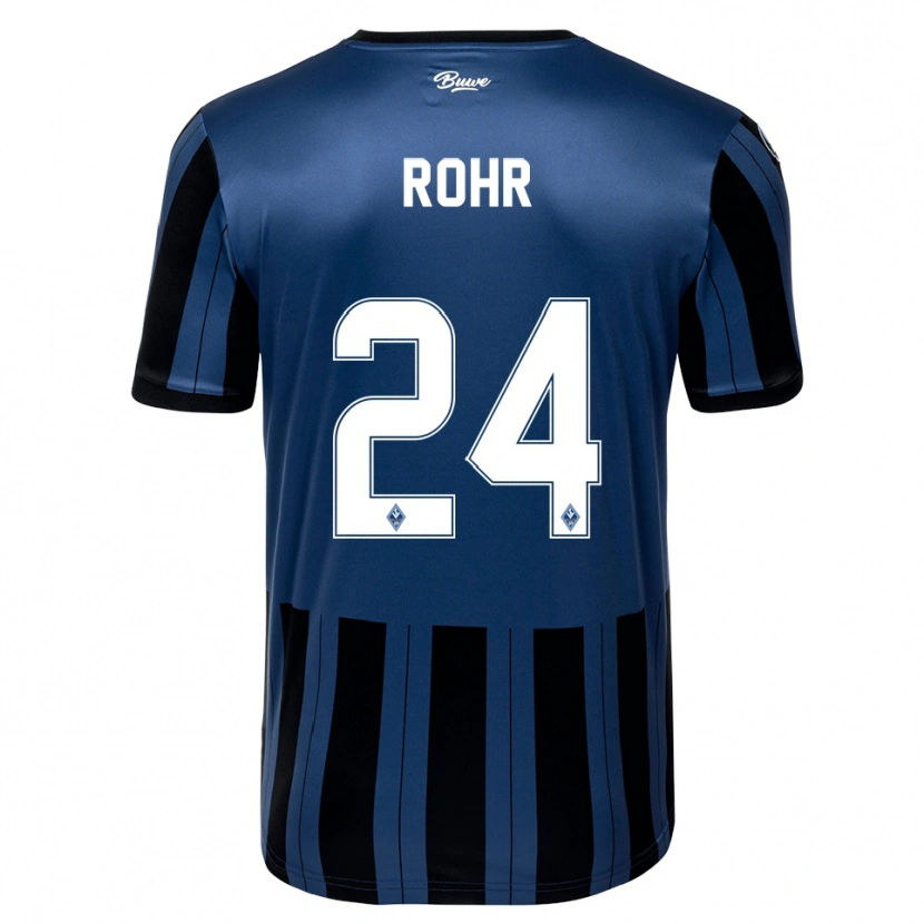 Danxen Mulher Camisola Elijah Rohr #24 Azul Cinzento Preto Principal 2025/26 Camisa Brasil