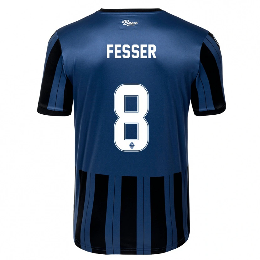 Danxen Mulher Camisola Philipp Fesser #8 Azul Cinzento Preto Principal 2025/26 Camisa Brasil