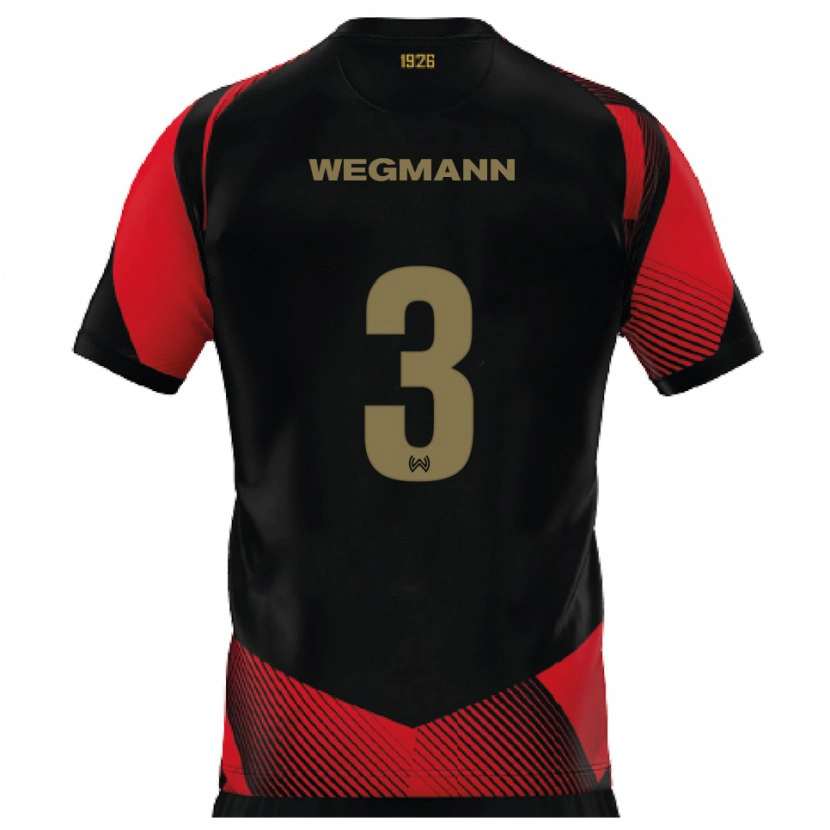Danxen Mulher Camisola Marius Wegmann #3 Preto Vermelho Principal 2025/26 Camisa Brasil