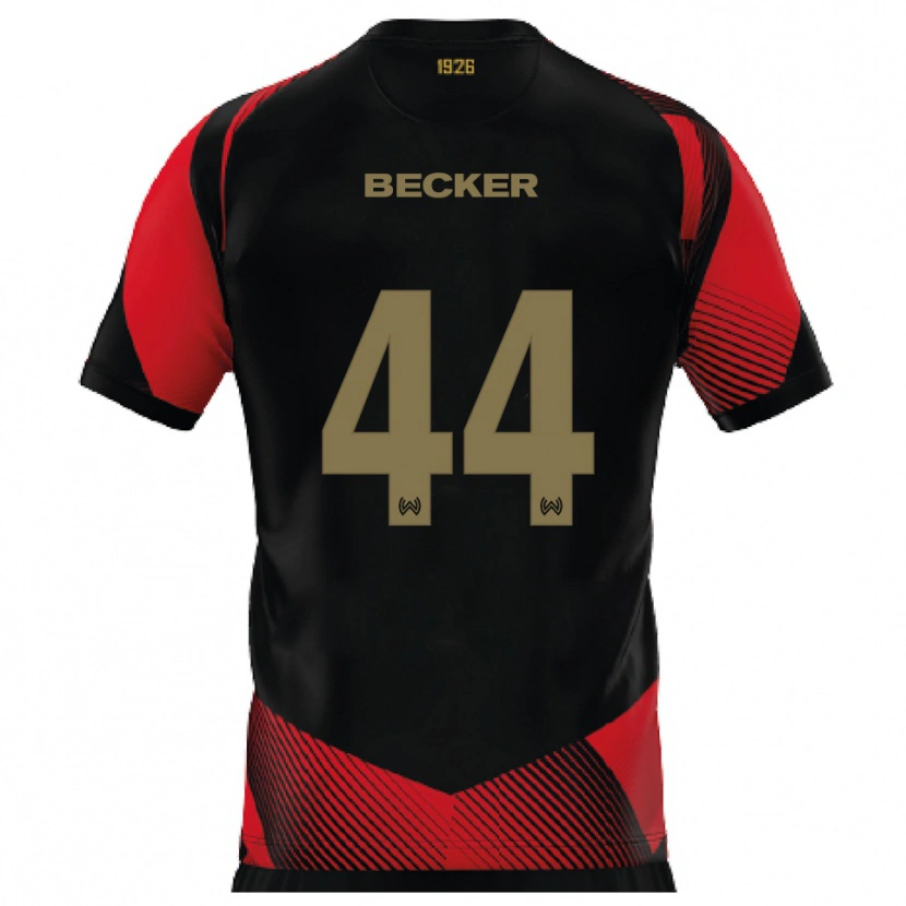 Danxen Mulher Camisola Jan Becker #44 Preto Vermelho Principal 2025/26 Camisa Brasil
