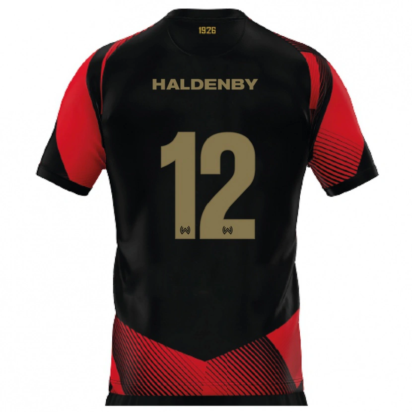 Danxen Mulher Camisola Ben Haldenby #12 Preto Vermelho Principal 2025/26 Camisa Brasil