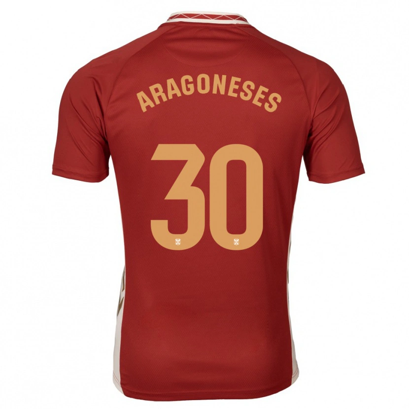 Danxen Mulher Camisola Sergio Aragoneses #30 Borgonha Dourado Alternativa 2025/26 Camisa Brasil