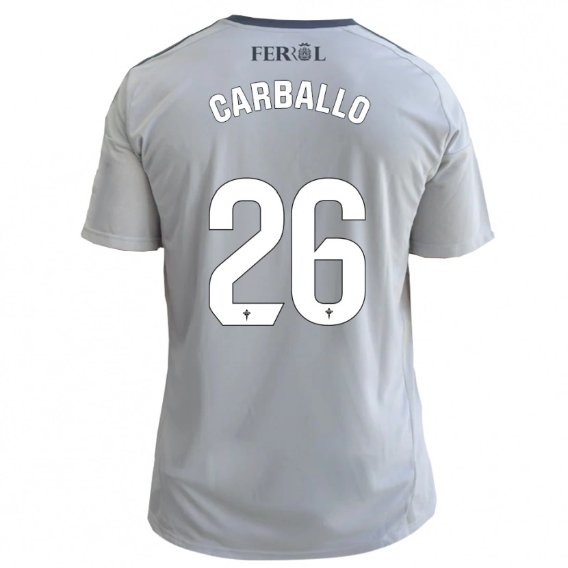 Danxen Mulher Camisola David Carballo #26 Cinzento Prateado Alternativa 2025/26 Camisa Brasil