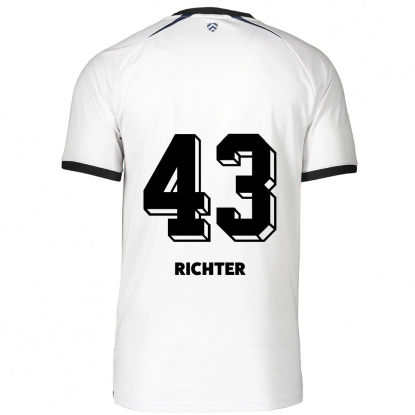Danxen Mulher Camisola Daniel Richter #43 Branco Preto Alternativa 2025/26 Camisa Brasil