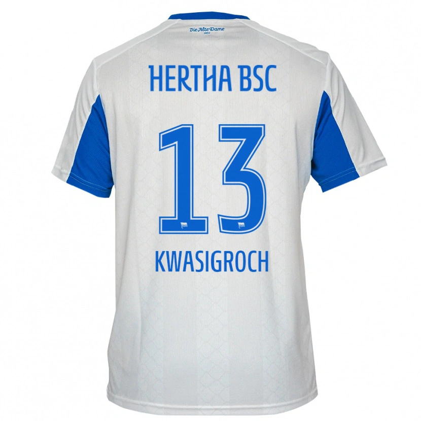 Danxen Mulher Camisola Robert Kwasigroch #13 Branco Azul Alternativa 2025/26 Camisa Brasil