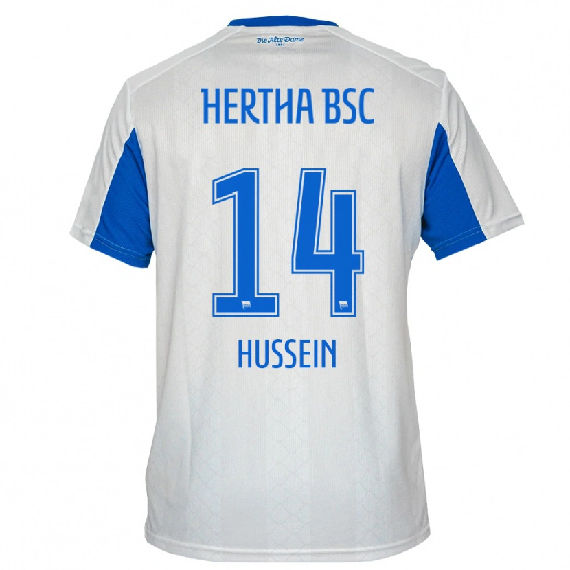 Danxen Mulher Camisola Bilal Hussein #14 Branco Azul Alternativa 2025/26 Camisa Brasil
