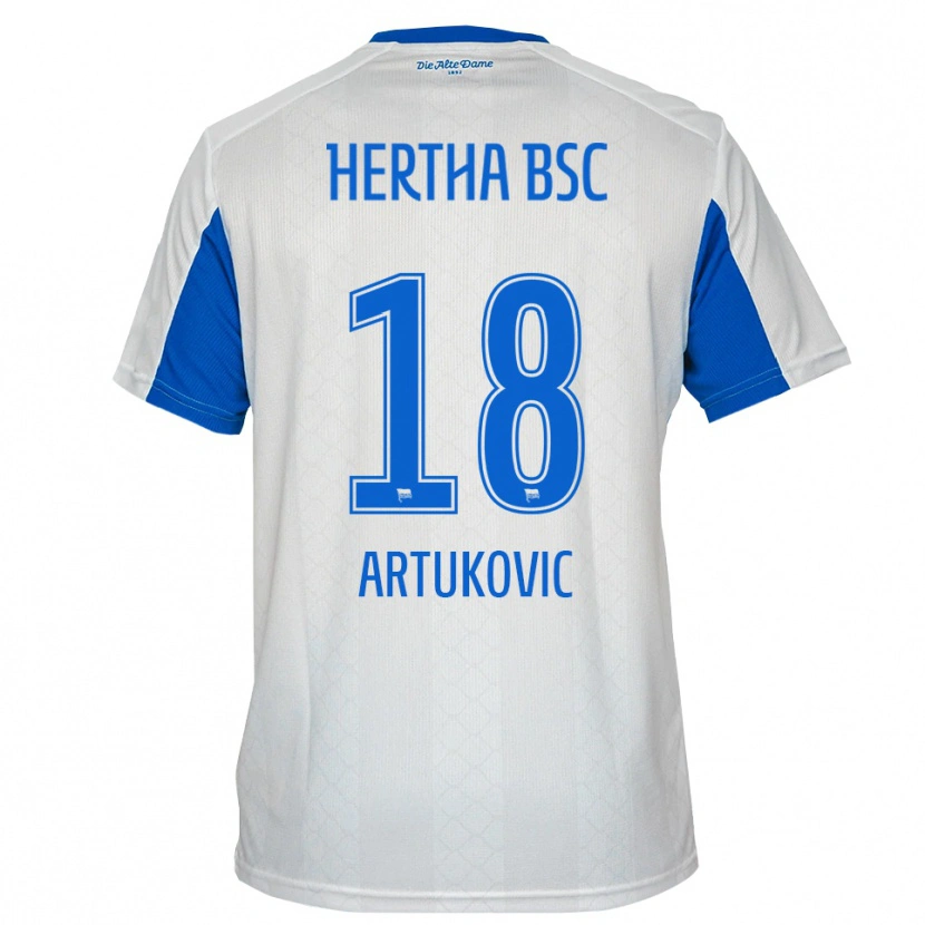 Danxen Mulher Camisola Ardian Artukovic #18 Branco Azul Alternativa 2025/26 Camisa Brasil