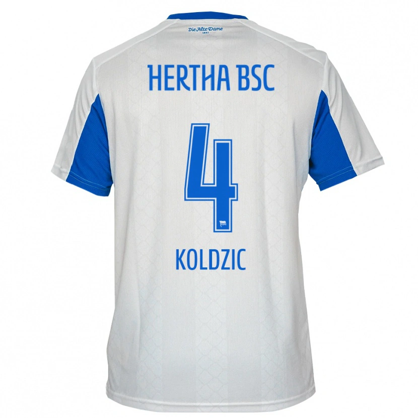 Danxen Mulher Camisola Denis Koldzic #4 Branco Azul Alternativa 2025/26 Camisa Brasil