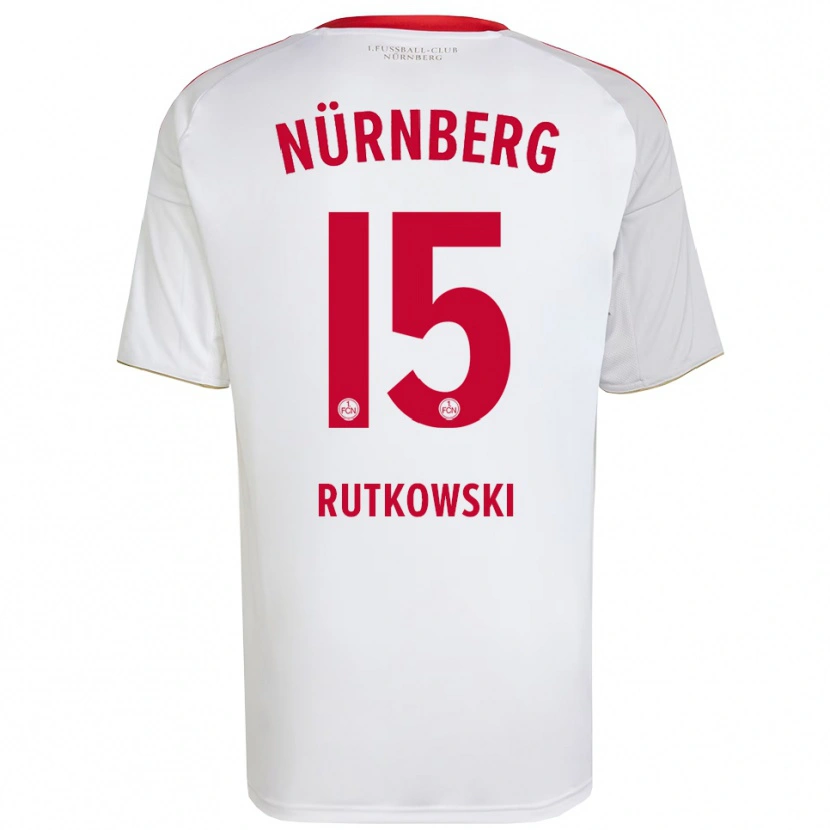 Danxen Mulher Camisola Nicolas Rutkowski #15 Branco Vermelho Alternativa 2025/26 Camisa Brasil
