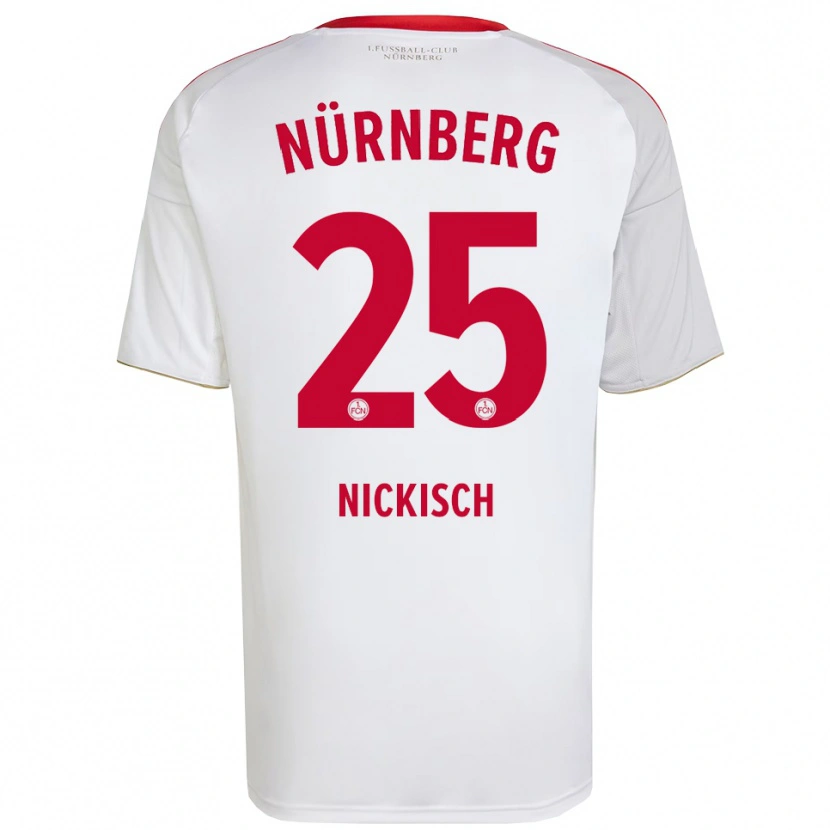 Danxen Mulher Camisola Justus Nickisch #25 Branco Vermelho Alternativa 2025/26 Camisa Brasil