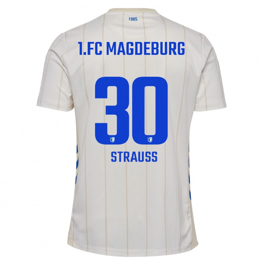 Danxen Mulher Camisola Emil Strauß #30 Branco Azul Alternativa 2025/26 Camisa Brasil