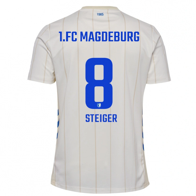 Danxen Mulher Camisola Kim Steiger #8 Branco Azul Alternativa 2025/26 Camisa Brasil