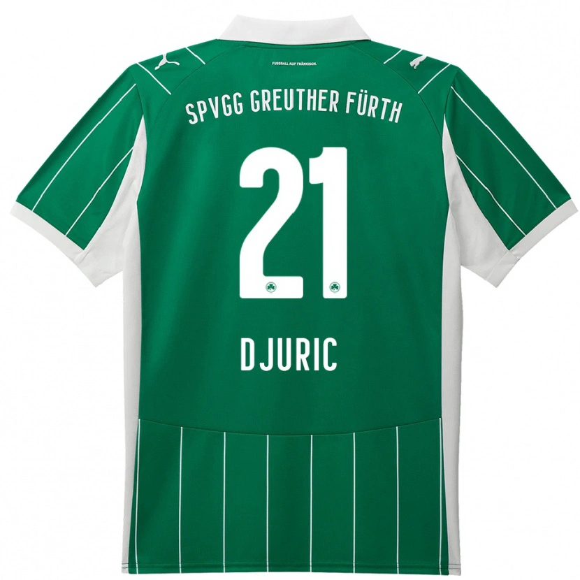 Danxen Mulher Camisola Andrej Djuric #21 Verde Branco Alternativa 2025/26 Camisa Brasil