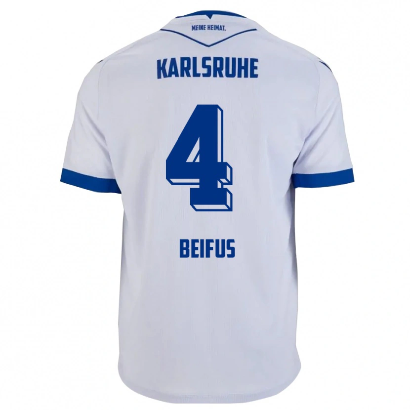Danxen Mulher Camisola Marcel Beifus #4 Branco Azul Alternativa 2025/26 Camisa Brasil