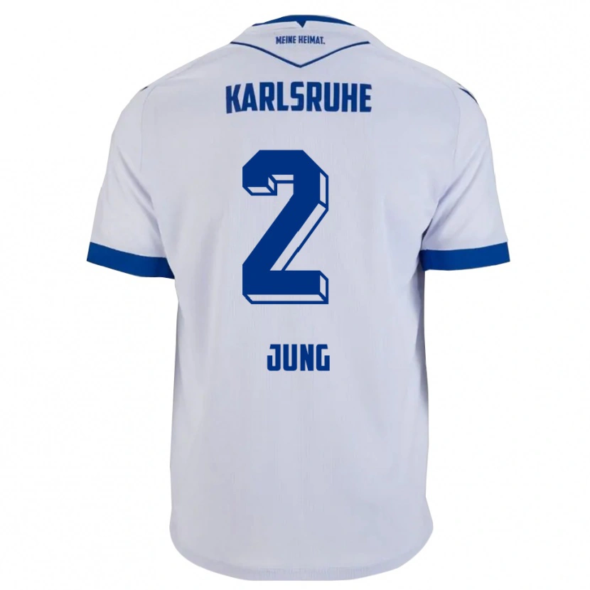 Danxen Mulher Camisola Sebastian Jung #2 Branco Azul Alternativa 2025/26 Camisa Brasil