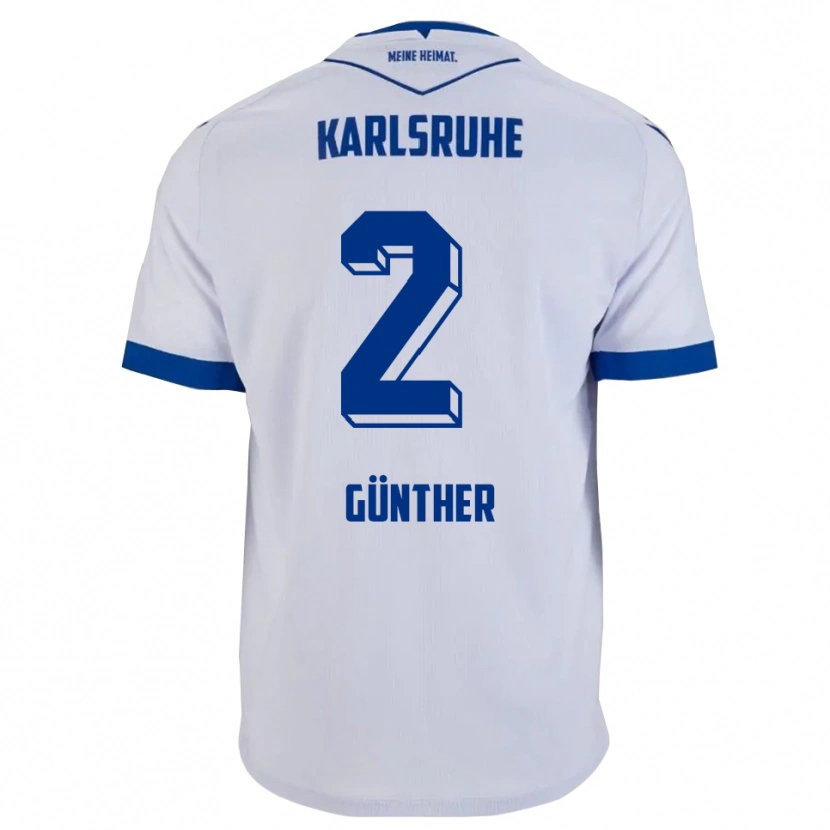 Danxen Mulher Camisola Noah Günther #2 Branco Azul Alternativa 2025/26 Camisa Brasil