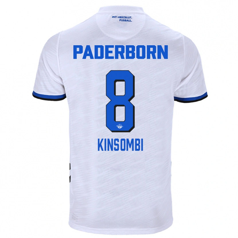Danxen Mulher Camisola David Kinsombi #8 Branco Azul Alternativa 2025/26 Camisa Brasil