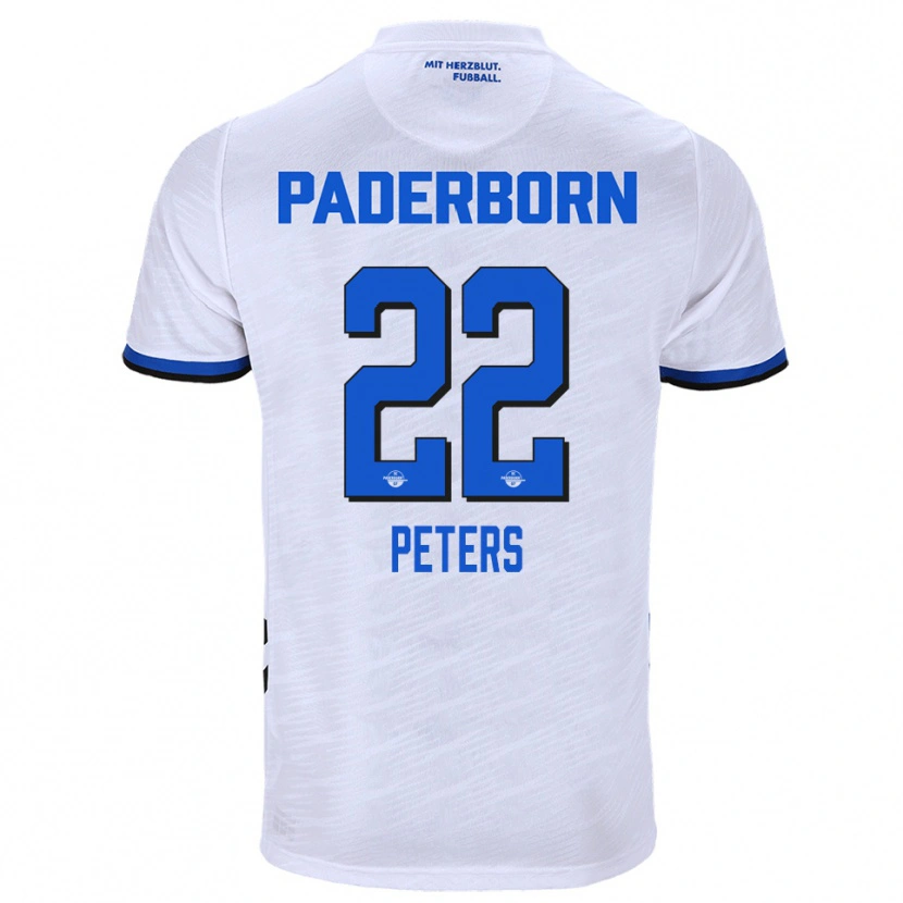 Danxen Mulher Camisola Jan Peters #22 Branco Azul Alternativa 2025/26 Camisa Brasil