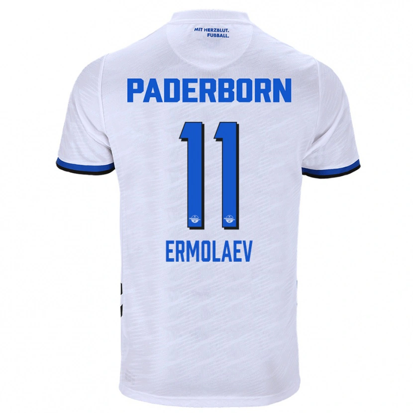 Danxen Mulher Camisola Georg Ermolaev #11 Branco Azul Alternativa 2025/26 Camisa Brasil