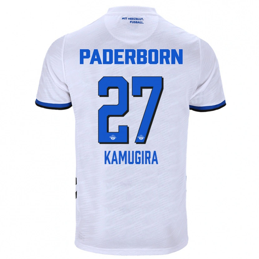 Danxen Mulher Camisola Rayan Kamugira #27 Branco Azul Alternativa 2025/26 Camisa Brasil
