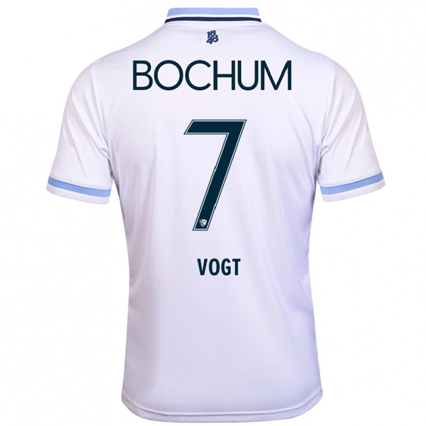 Danxen Mulher Camisola Kevin Vogt #7 Branco Azul Celeste Alternativa 2025/26 Camisa Brasil