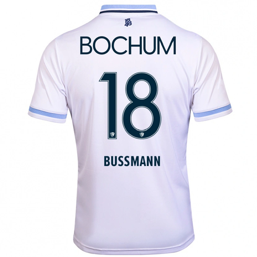 Danxen Mulher Camisola Benjamin Bußmann #18 Branco Azul Celeste Alternativa 2025/26 Camisa Brasil