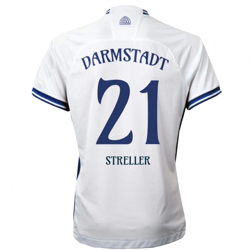 Danxen Mulher Camisola Till Streller #21 Branco Azul Alternativa 2025/26 Camisa Brasil