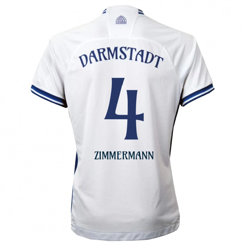 Danxen Mulher Camisola Christoph Zimmermann #4 Branco Azul Alternativa 2025/26 Camisa Brasil