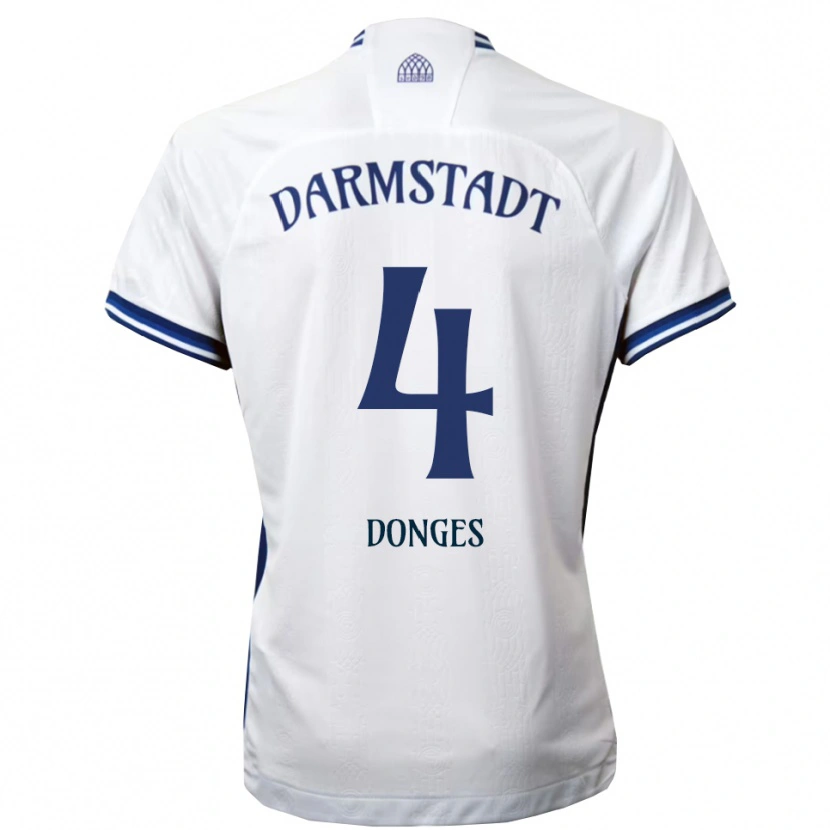 Danxen Mulher Camisola Julian Donges #4 Branco Azul Alternativa 2025/26 Camisa Brasil