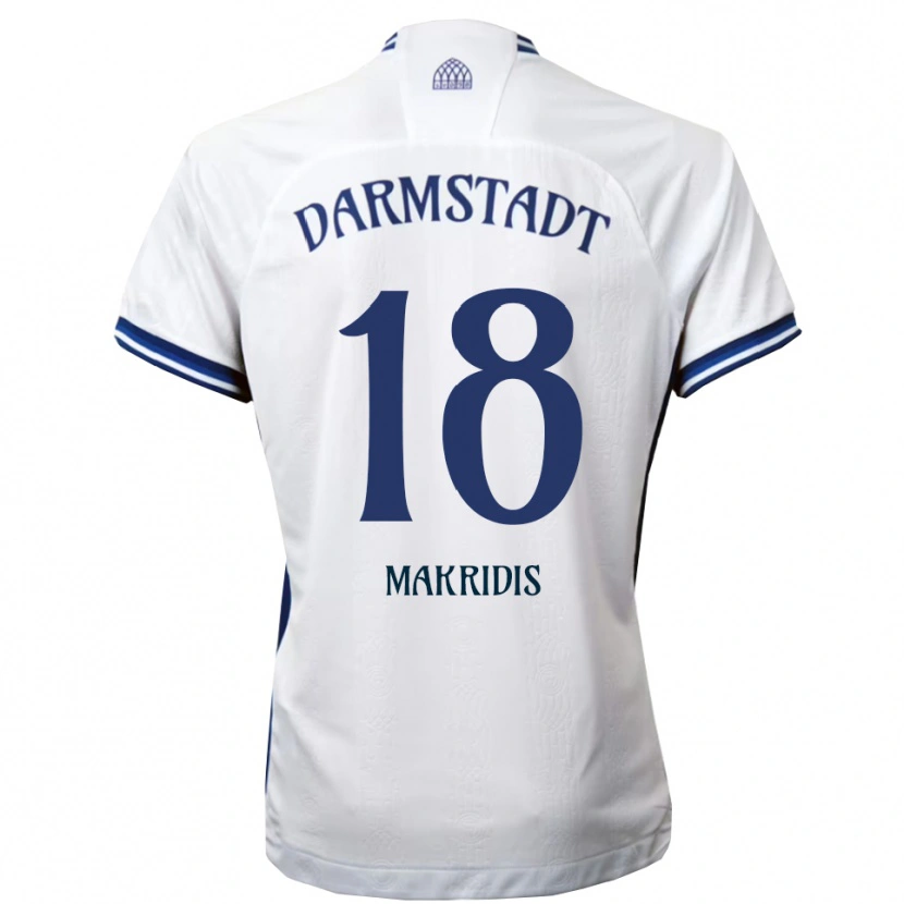 Danxen Mulher Camisola Georgios Makridis #18 Branco Azul Alternativa 2025/26 Camisa Brasil