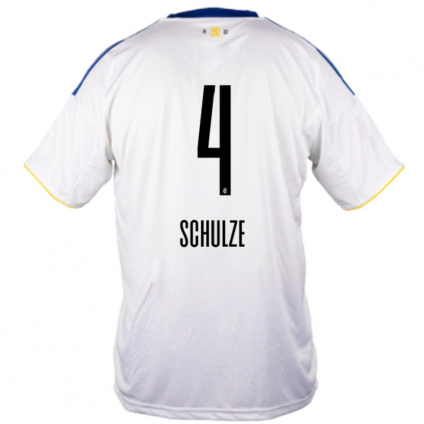 Danxen Mulher Camisola Mateo Schulze #4 Branco Azul Amarelo Alternativa 2025/26 Camisa Brasil