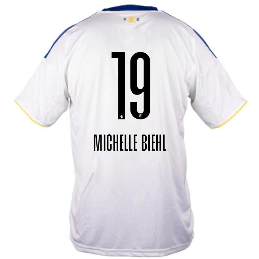 Danxen Mulher Camisola Leonie Michelle Biehl #19 Branco Azul Amarelo Alternativa 2025/26 Camisa Brasil