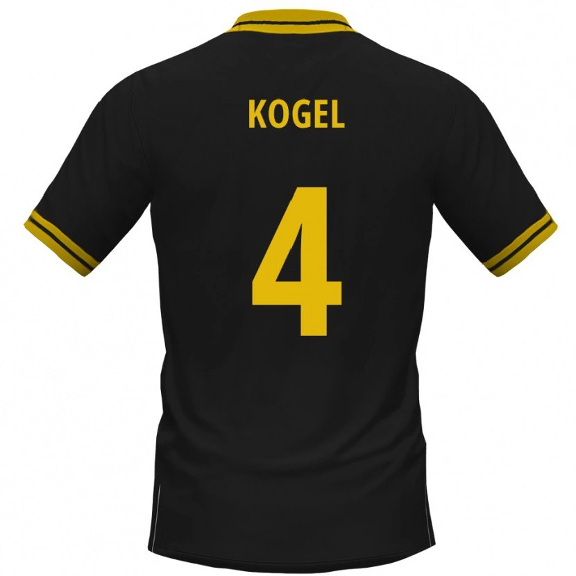 Danxen Mulher Camisola Tobias Kogel #4 Preto Amarelo Alternativa 2025/26 Camisa Brasil