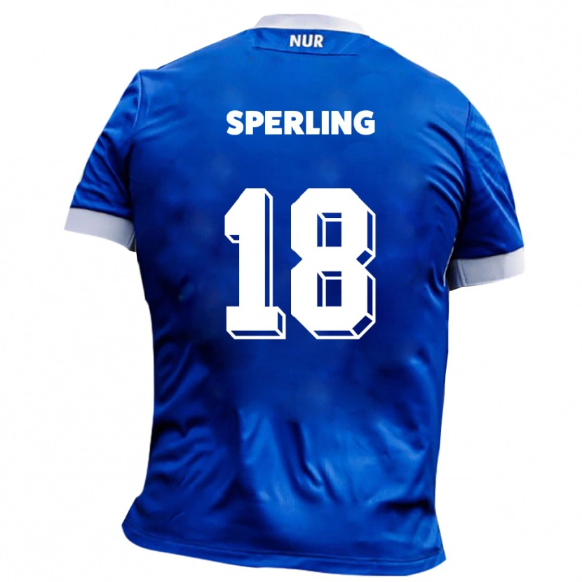 Danxen Mulher Camisola Finn-Luca Sperling #18 Azul Branco Alternativa 2025/26 Camisa Brasil