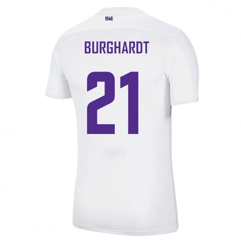 Danxen Mulher Camisola Maxim Burghardt #21 Branco Verde Alternativa 2025/26 Camisa Brasil