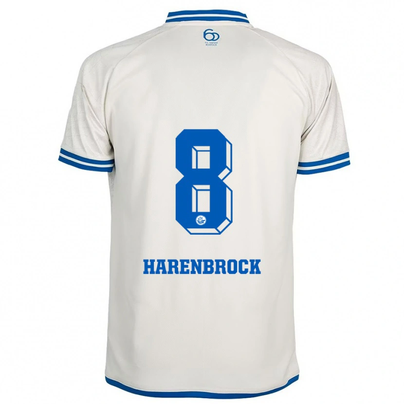 Danxen Mulher Camisola Cedric Harenbrock #8 Branco Azul Alternativa 2025/26 Camisa Brasil