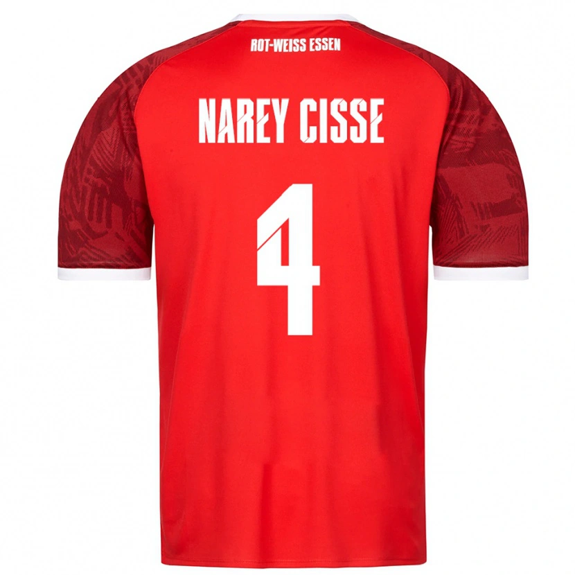 Danxen Mulher Camisola Ibrahim Narey Cisse #4 Vermelho Borgonha Branco Alternativa 2025/26 Camisa Brasil