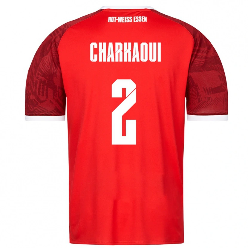 Danxen Mulher Camisola Bilal Charkaoui #2 Vermelho Borgonha Branco Alternativa 2025/26 Camisa Brasil