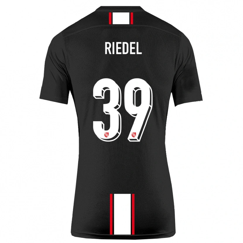 Danxen Mulher Camisola Florian Riedel #39 Preto Branco Alternativa 2025/26 Camisa Brasil