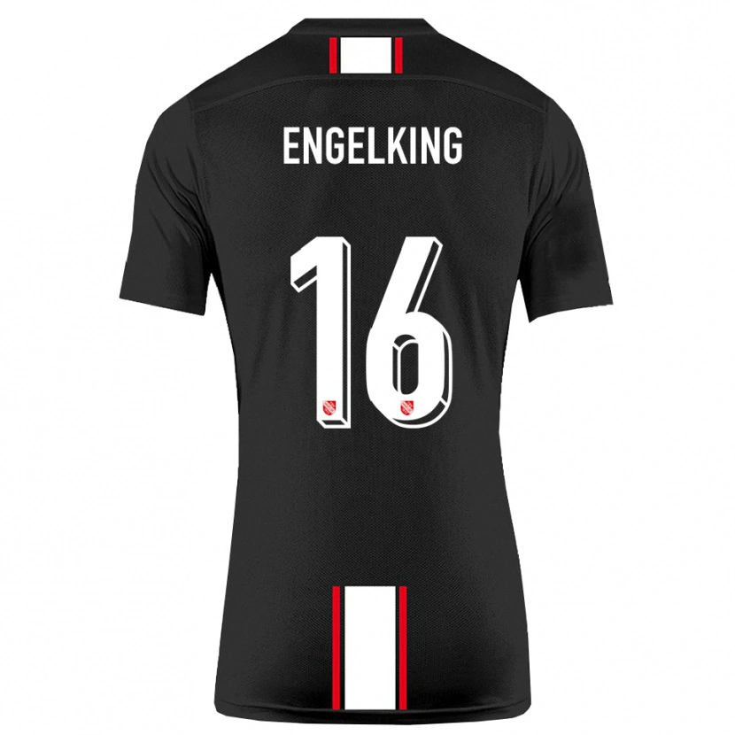 Danxen Mulher Camisola Torben Engelking #16 Preto Branco Alternativa 2025/26 Camisa Brasil