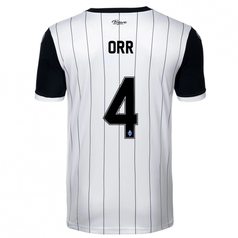 Danxen Mulher Camisola George Orr #4 Branco Preto Alternativa 2025/26 Camisa Brasil