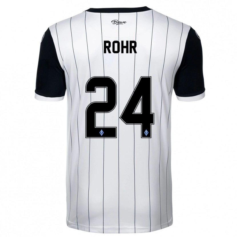 Danxen Mulher Camisola Elijah Rohr #24 Branco Preto Alternativa 2025/26 Camisa Brasil