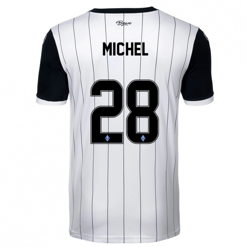 Danxen Mulher Camisola Diego Michel #28 Branco Preto Alternativa 2025/26 Camisa Brasil