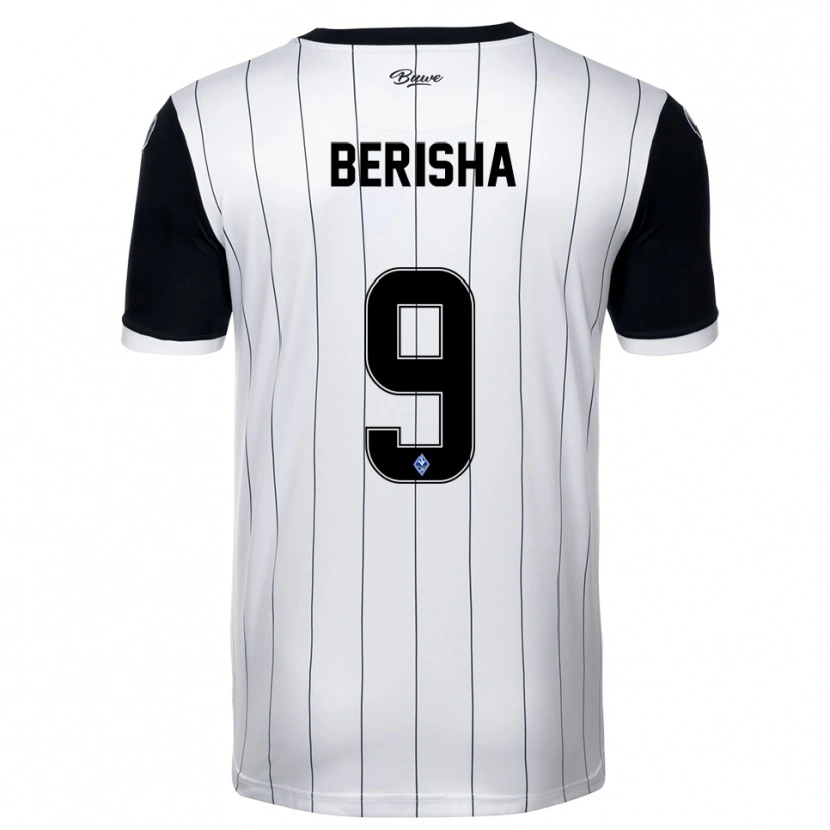 Danxen Mulher Camisola Leotrim Berisha #9 Branco Preto Alternativa 2025/26 Camisa Brasil