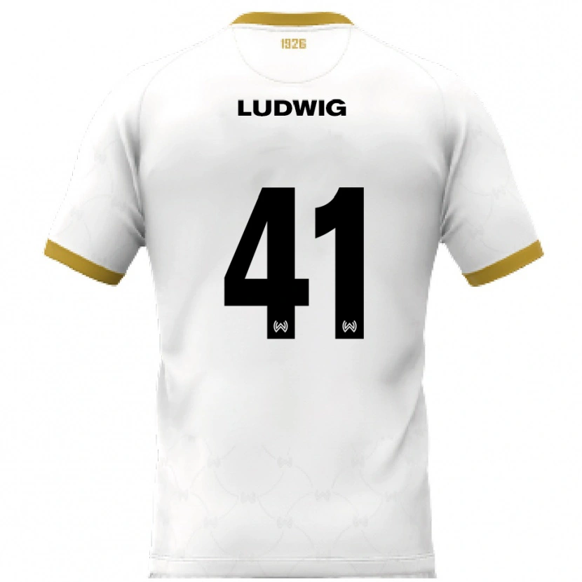Danxen Mulher Camisola Finn Ludwig #41 Branco Dourado Alternativa 2025/26 Camisa Brasil
