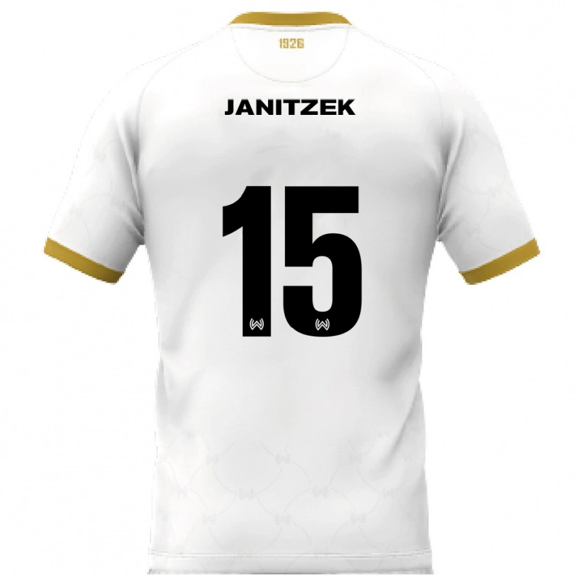 Danxen Mulher Camisola Justin Janitzek #15 Branco Dourado Alternativa 2025/26 Camisa Brasil