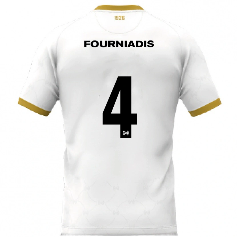 Danxen Mulher Camisola Linos Fourniadis #4 Branco Dourado Alternativa 2025/26 Camisa Brasil