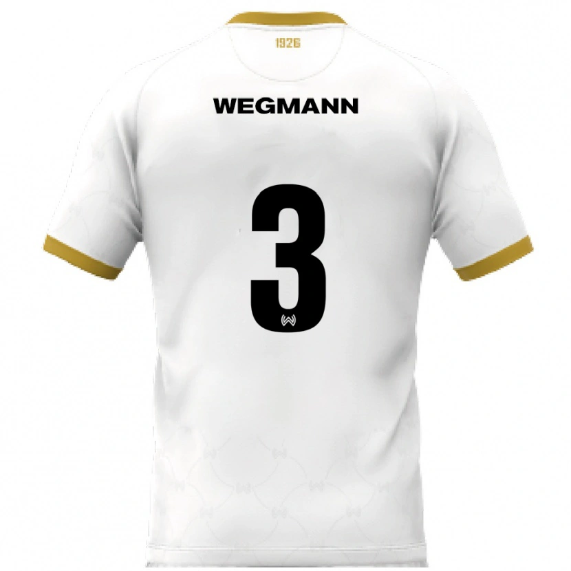 Danxen Mulher Camisola Marius Wegmann #3 Branco Dourado Alternativa 2025/26 Camisa Brasil