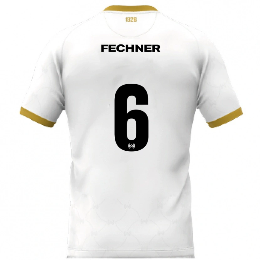 Danxen Mulher Camisola Gino Fechner #6 Branco Dourado Alternativa 2025/26 Camisa Brasil