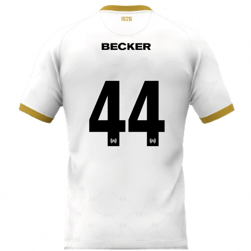 Danxen Mulher Camisola Jan Becker #44 Branco Dourado Alternativa 2025/26 Camisa Brasil